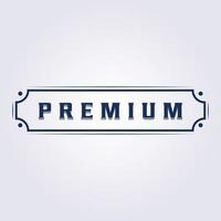 diseño de ilustración de vector de logotipo de palabra premium de tipografía premium, palabra premium en elemento de emblema de insignia