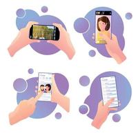 Mobile Vlogging Compositions Set vector