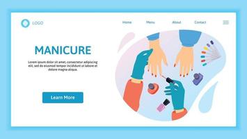 Manicure Flat Landing Page vector