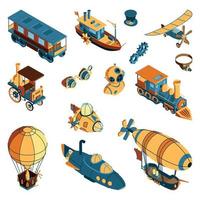 iconos retro en estilo steampunk vector