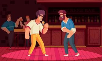 Fight In Bar Composition vector