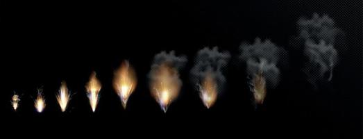 Realistic Explosion Flashes Set vector