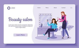 pagina web de salon de belleza vector