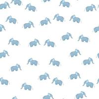 Elephant cute seamless pattern. Background with kids toy. vector