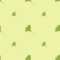 Ginkgo biloba seamless pattern. Beautiful plant background. vector