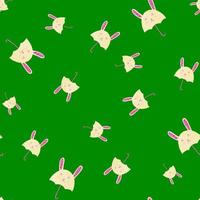 Umbrella bunny seamless pattern. Funny characters background. vector