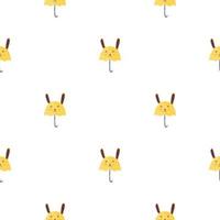 Umbrella bunny seamless pattern. Funny characters background. vector