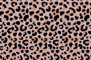 Leopard skin seamless pattern on. Retro savannah animals in engraving style. vector