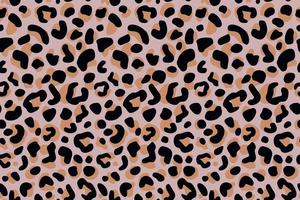 Leopard skin seamless pattern on. Retro savannah animals in engraving style. vector