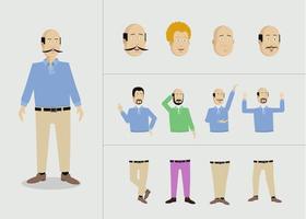 carácter diferentes poses y emociones vector