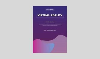 plantilla de volante de realidad virtual, plantilla de diseño de volante de evento vr, plantilla de póster de innovación tecnológica. vector