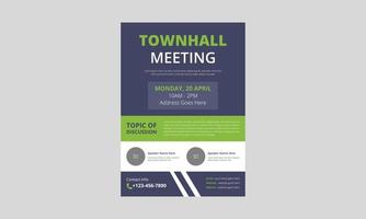 Town hall meeting flyer template design. Town hall meeting flyer samples. Conference poster leaflet design, A4 size, cover, poster, print-ready vector