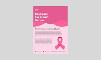 breast cancer awareness October flyer design. breast cancer awareness month poster leaflet design. defeat breast cancer flyer template. vector