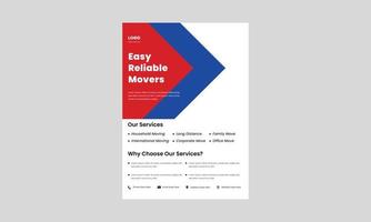 trusted moving experts flyer design template. moving service flyer design in red color. moving made easy and simple flyer design. vector