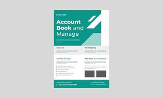 Accounting and Bookkeeping Fleyr Design, Investment Flyer Template, Finance Banking Poster Leaflet Template. Investment Finance Flyer Design vector