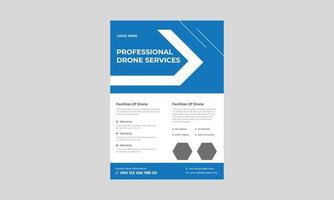 Drone Flyer Template, Most Advanced Drone Flyer, Drone Services, Drone Flyer, Drone Services Business Flyer, Drone Promotion Flyer. vector