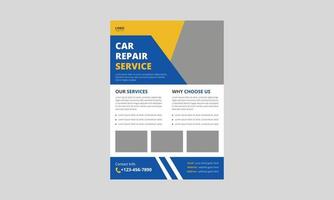 Auto Repair Flyer Template, Automobile Service flyer, Car Repair poster leaflet design, A4 size, cover, flyer, print-ready vector