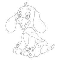 Cute Puppy Dog Outline Coloring Page for Kids Animal Coloring Page vector