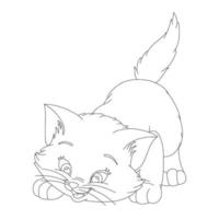 Coloring page outline of cute cat Animal Coloring page cartoon vector illustration