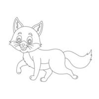 esquema de página para colorear de ilustración de vector de dibujos animados de página para colorear de animales de gato lindo