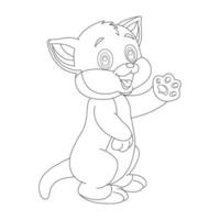 Coloring Page Outline of Cute Cat Animal Coloring Page Cartoon Vector Illustration