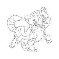 Coloring Page Outline of Cute Cat Animal Coloring Page Cartoon Vector Illustration
