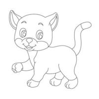 Coloring Page Outline of Cute Cat Animal Coloring Page Cartoon Vector Illustration