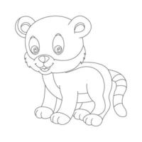 Coloring Page Outline of Cute Cat Animal Coloring Page Cartoon Vector Illustration