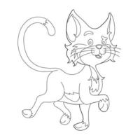 Coloring Page Outline of Cute Cat Animal Coloring Page Cartoon Vector Illustration