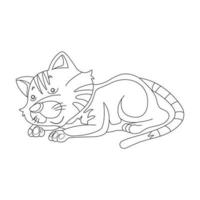 Coloring Page Outline of Cute Cat Animal Coloring Page Cartoon Vector Illustration