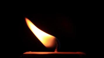 Candle flame on black background video
