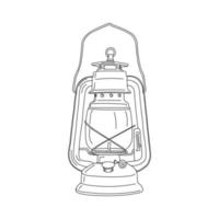 Hand drawn retro lantern vector