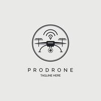 pro drone logo template design vector silhouette for brand or company and other