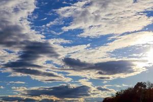 blue sky with clouds closeup photo