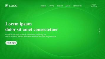 abstract green wave gradient background, modern and clean landing page concept vector