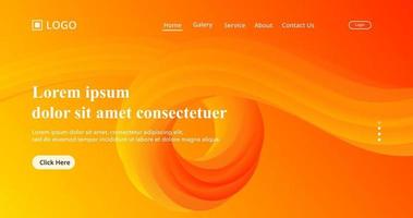 abstract orange fluid wave gradient background, modern and clean landing page concept