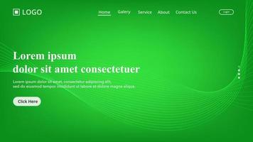 abstract green wave gradient background, modern and clean landing page concept vector