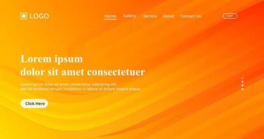 abstract orange fluid wave gradient background, modern and clean landing page concept vector