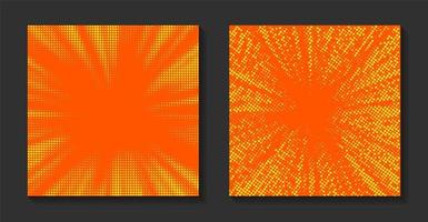 Pop art comic sunburst background. Retro rays, bright sunbeams with dots. vector