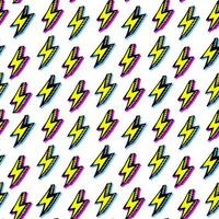 Colorful lightning bolts seamless vector background