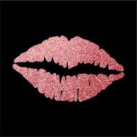 Lip icon with glitter effect vector