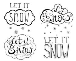 Winter handwritten phrases vector