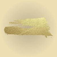 Vector gold paint stroke. Abstract gold glittering textured art illustration.