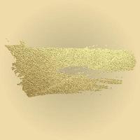 Vector gold paint stroke. Abstract gold glittering textured art illustration.