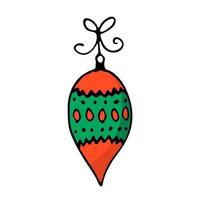 Doodle color Christmas icon. vector