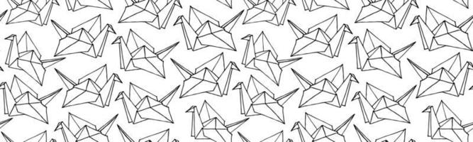 Seamless Pattern with Hand Drawn Origami birds. vector