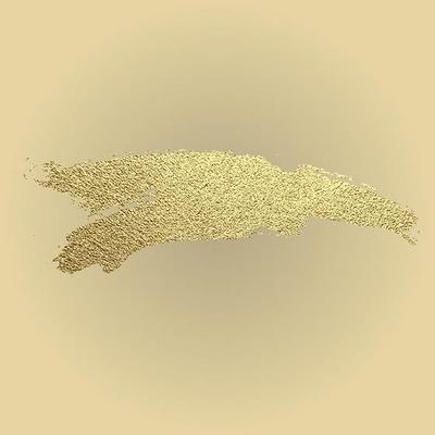 Vector gold paint stroke. Abstract gold glittering textured art illustration.