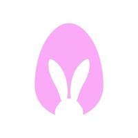 Easter egg shape with bunny ears silhouette vector