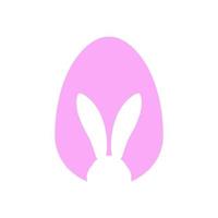 Easter egg shape with bunny ears silhouette vector