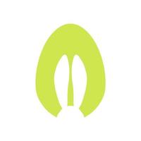 Easter egg shape with bunny ears silhouette vector